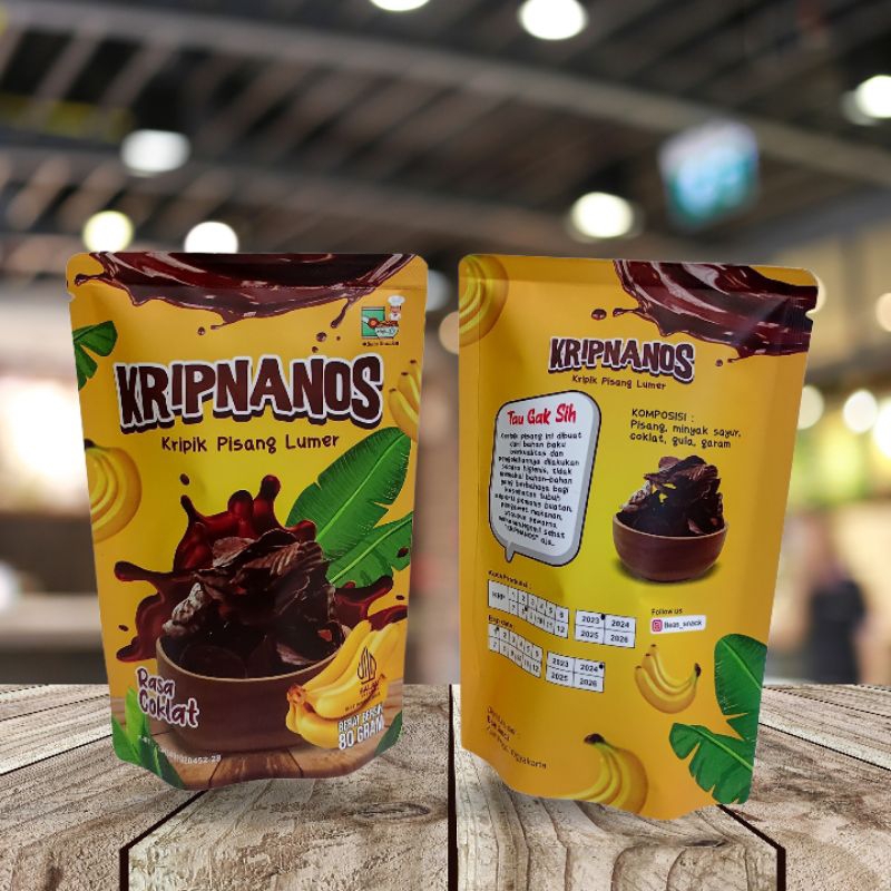 

keripik Pisang Lumer 80 gram kripik manis rasa coklat Kripnanos