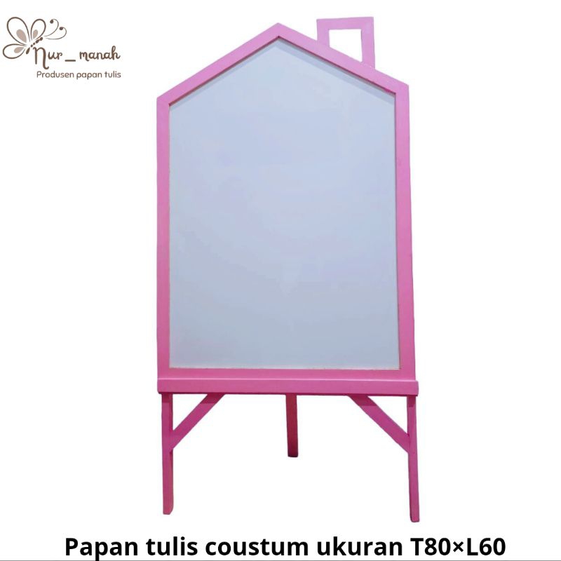 

papan tulis coustum dengan warna pink ukuran T80×L60+spidoldan penyangga