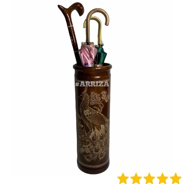 ART K38N TEMPAT PAYUNG KAYU JATI  GUCI KAYU JATI  VAS KAYU JATI  FURNITURE HIASAN KAYU JATI ASLI