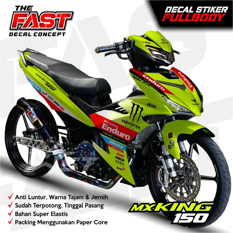 TERBARU Decal MX KING NEW Fullbody Enduro MotoGP Racing Cutom Sticker Striping Decal Yamaha MX KING 