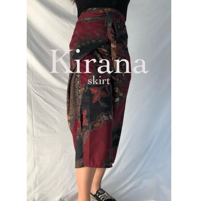 Rok / Bawahan Kain Batik Casual / Graduation red merah maroon - Kirana