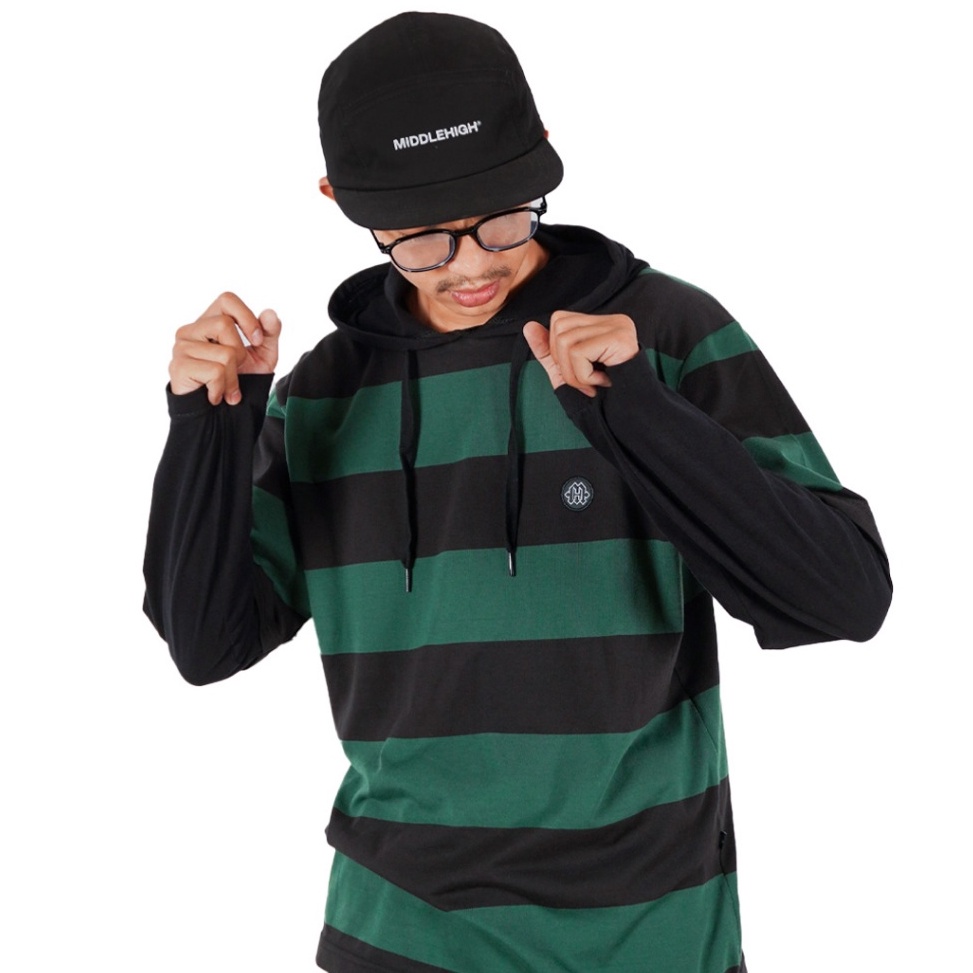 ART U49W Middlehigh Tshirt Hoodie Double Layer Oversize  Tone Green