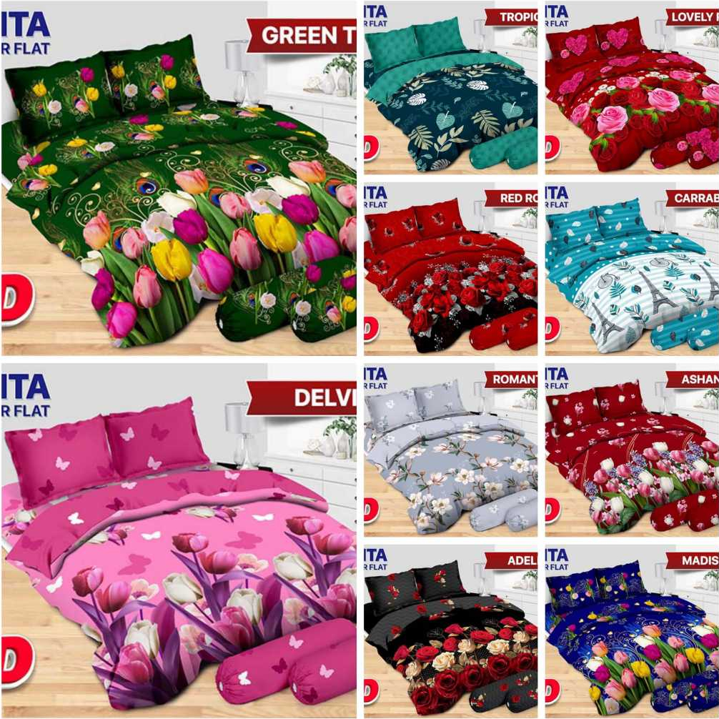 BEDCOVER BONITA 3D SET + SPREI FLAT