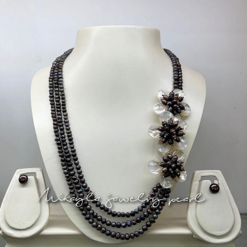 Perhiasan mutiara asli lombok|Perhiasan pesta mutiara lombok|Set mutiara asli lombok|Perhiasan mutia