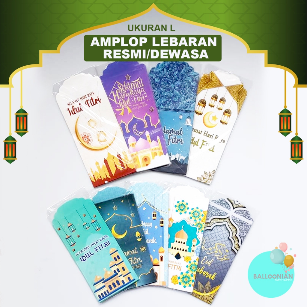 

Amplop Lebaran Resmi Ukuran L isi 8pcs kode 1-15/Dewasa/Angpao Lebaran/Ramadhan/Idul Fitri