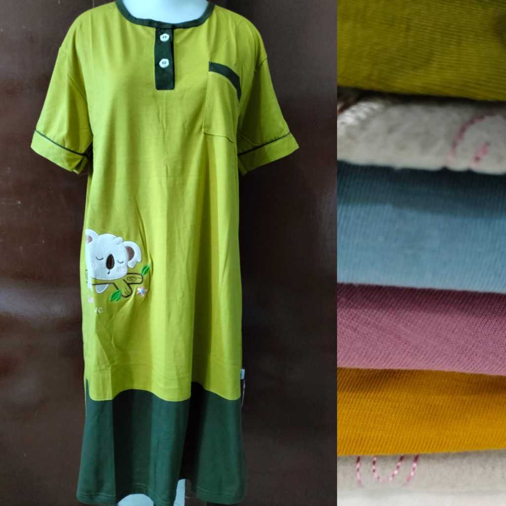 Daster Amro Pendek Label PUTIH Daster Pendek Wanita Remaja Dewasa Lengan Pendek