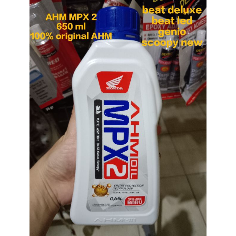 oli ahm mpx 2 650 ml 0,65 ahm mpx2 scoopy new genio beat deluxe led 100 % asli honda original oil