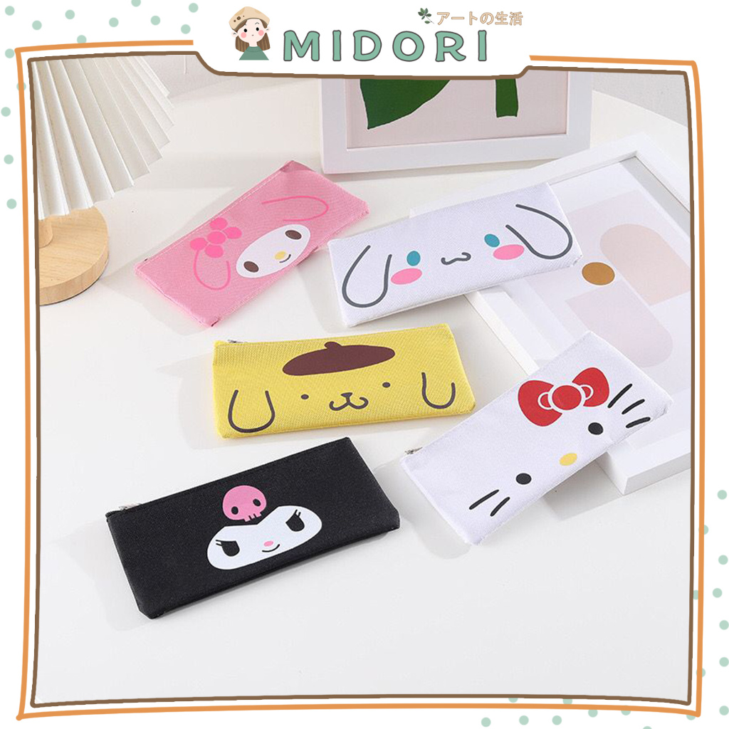 

[MIDORI] Kotak Pensil Kuromi Cinnamoroll Melody Hello Kitty Pompompurin Pochacco Pencil Bag Tempat Pensil Resleting Stationery - F0240