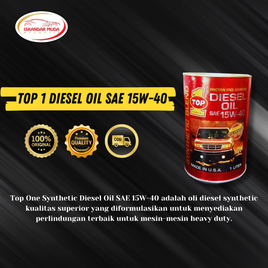 Oli Mobil TOP 1 Diesel Oil SAE 15W-40 Berkualitas