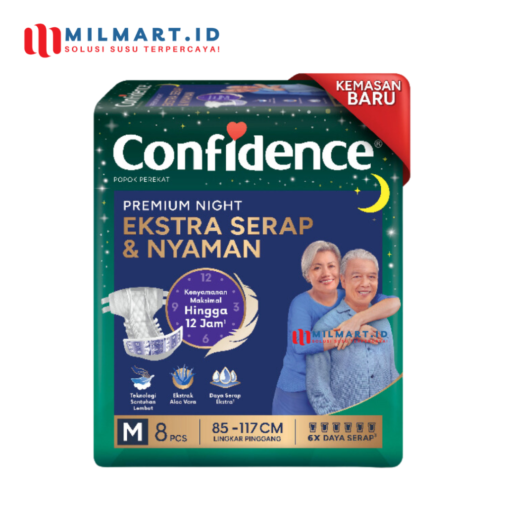 CONFIDENCE PREMIUM NIGHT M 8 POPOK PEREKAT DEWASA PAMPERS DEWASA