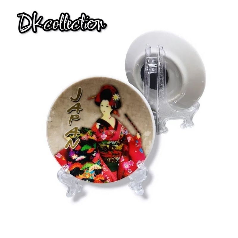 piring pajangan jepang mini souvenir pajangan piring jepang magnet piring jepang tempelan kulkas jep