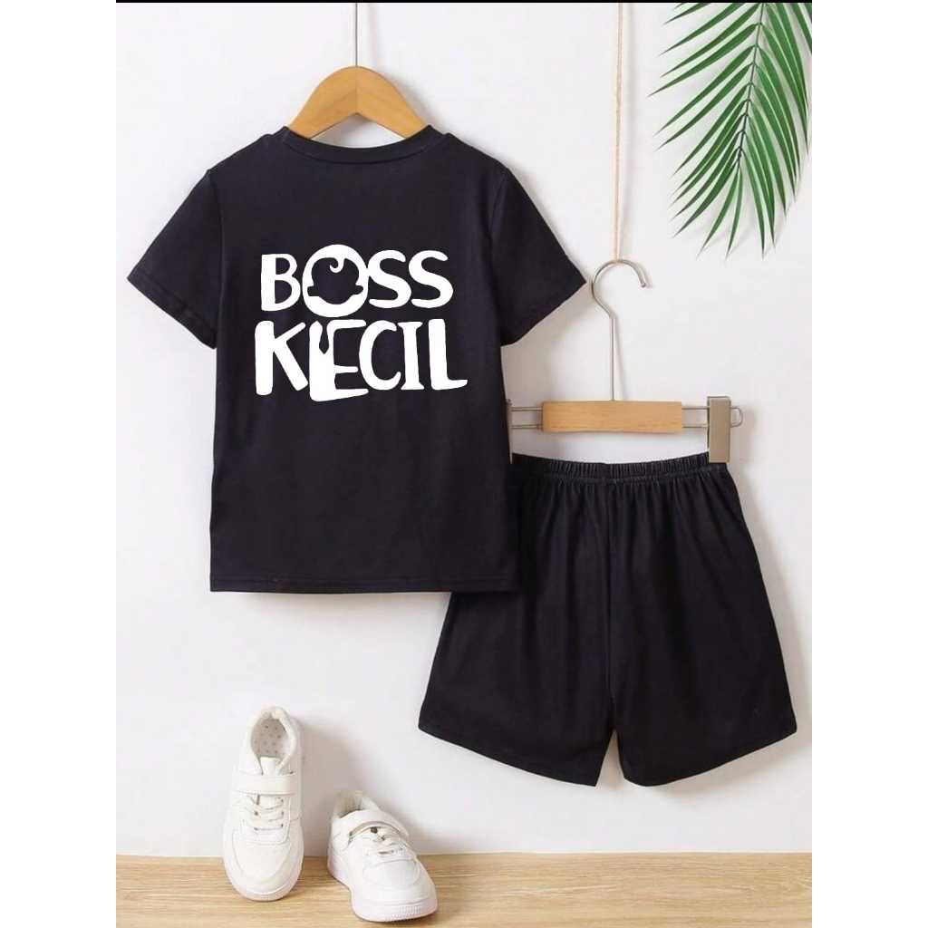 YVS - SETELAN KAOS ANAK MOTIF BOSS KECIL
