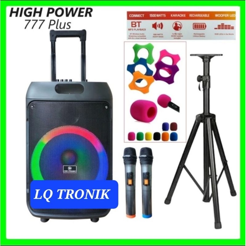 SPEAKER PORTABLE 12 INCH HIGH POWER 777 PLUS BLUETOOTH