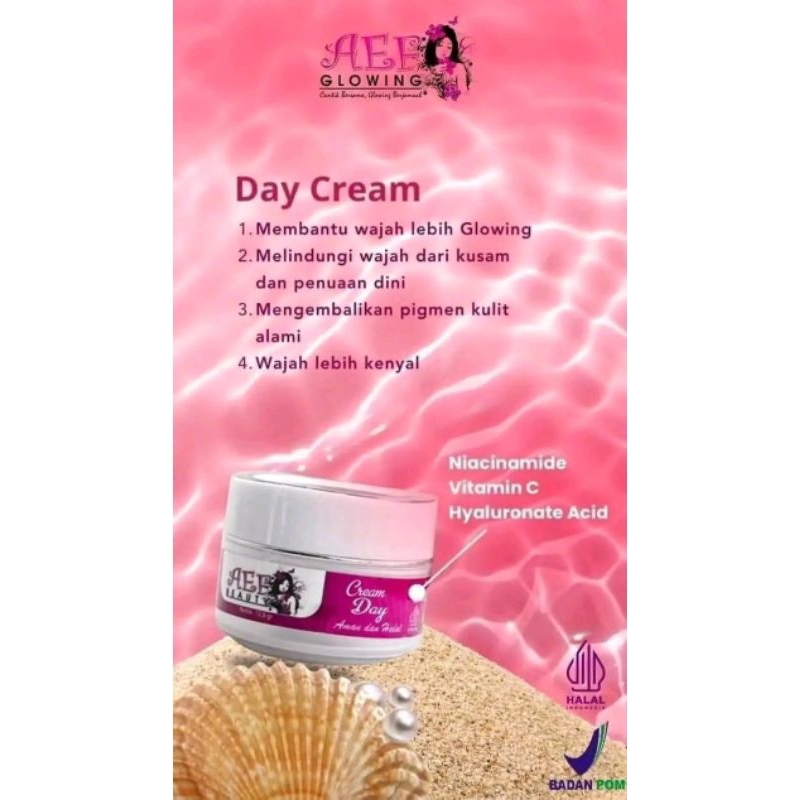 Day cream aef glowing skincare bpom ri