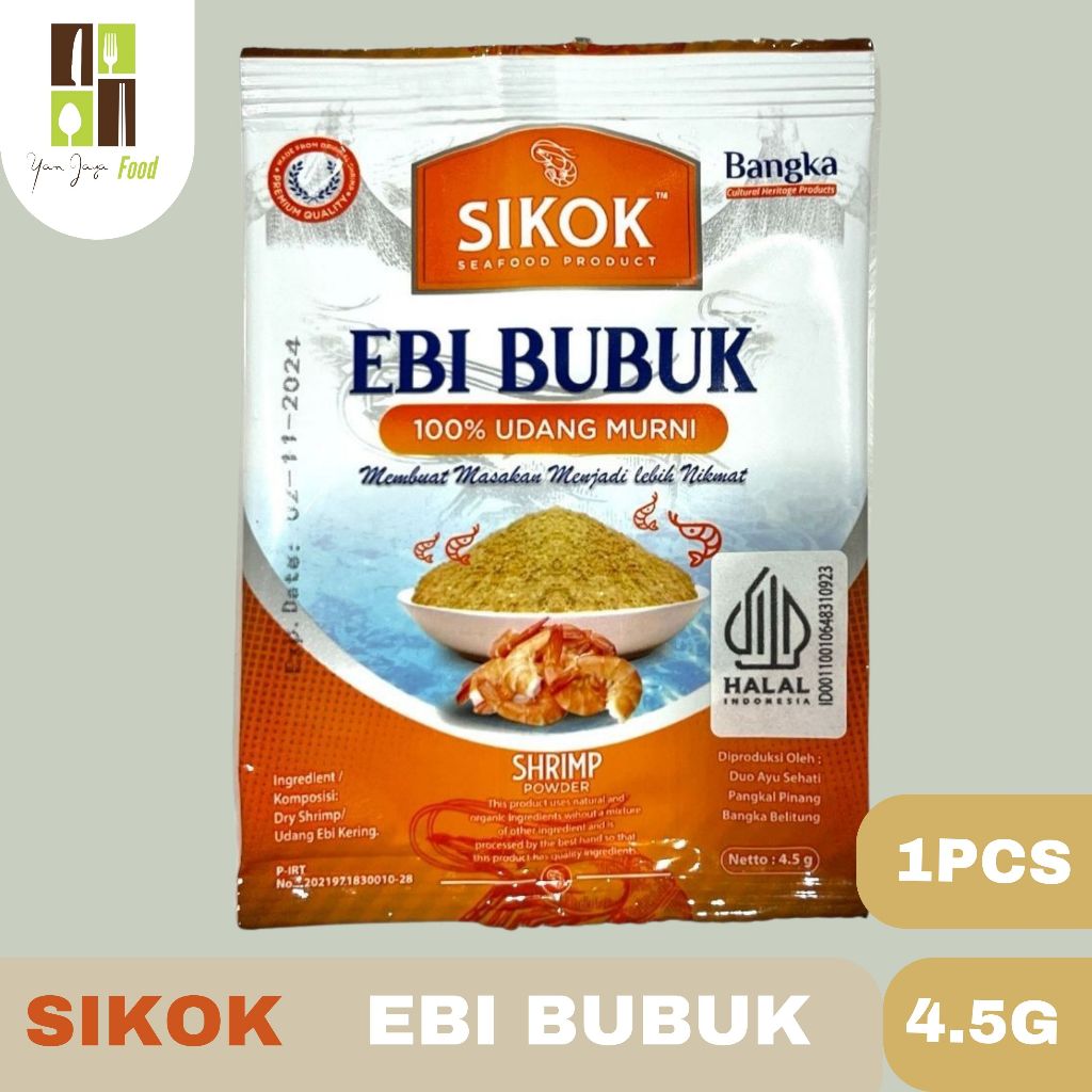 

Sikok Ebi Bubuk / Shrimp Powder / Udang Murni / Udang Bubuk 4,5g 1 PCS