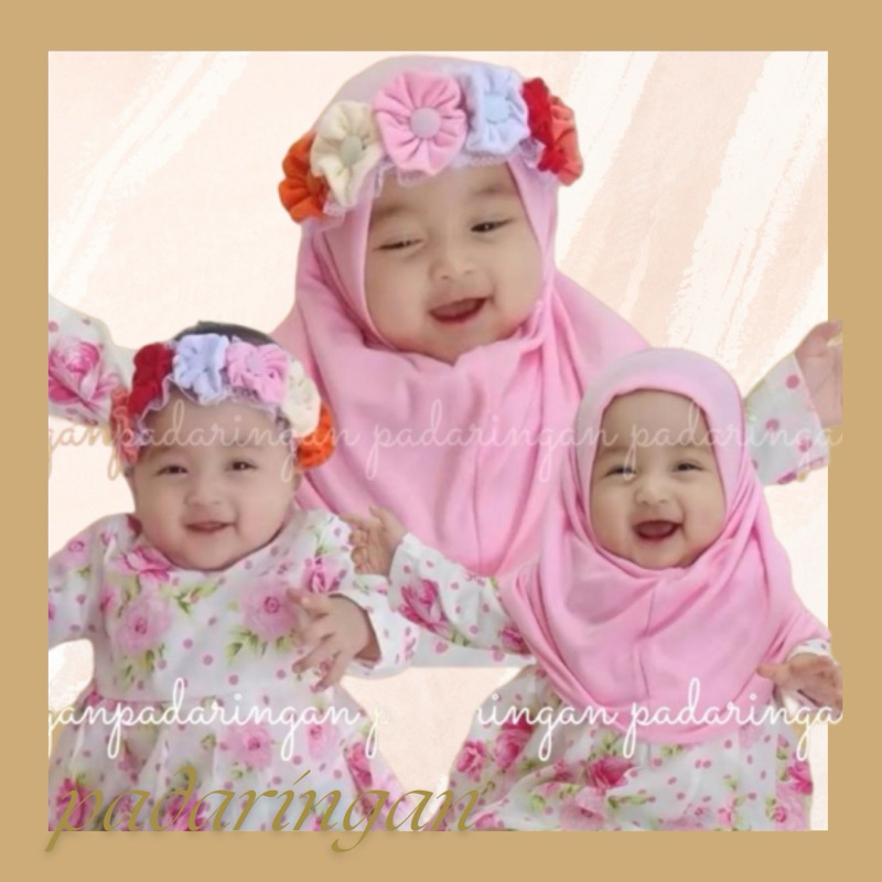 HIJAB BAYI 0- 2 tahun BANDO TILE / jilbab bayi / kerudung bayi / hijab anak bayi / jilbab anak bayi 