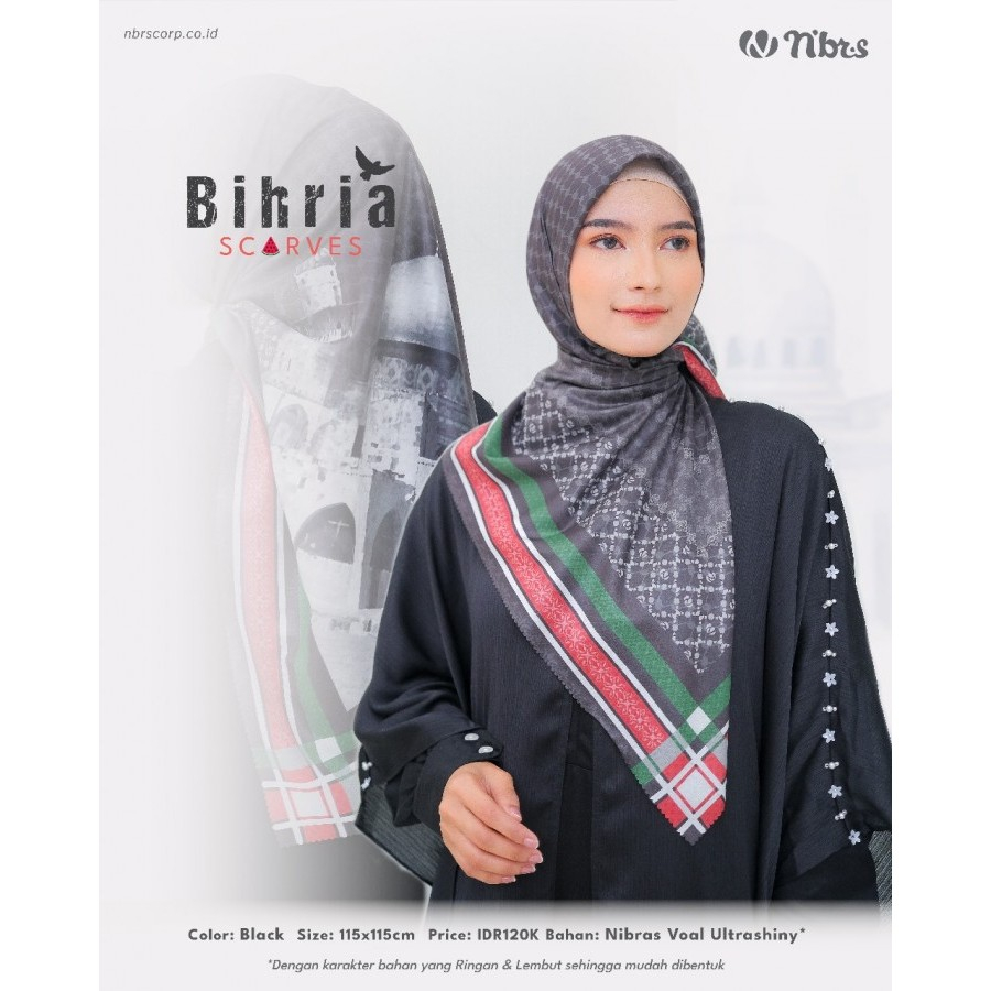 NIBRAS HIJAB BIHRIA SCARVES MOTIF// HIJAB SEGIEMPAT NIBRAS
