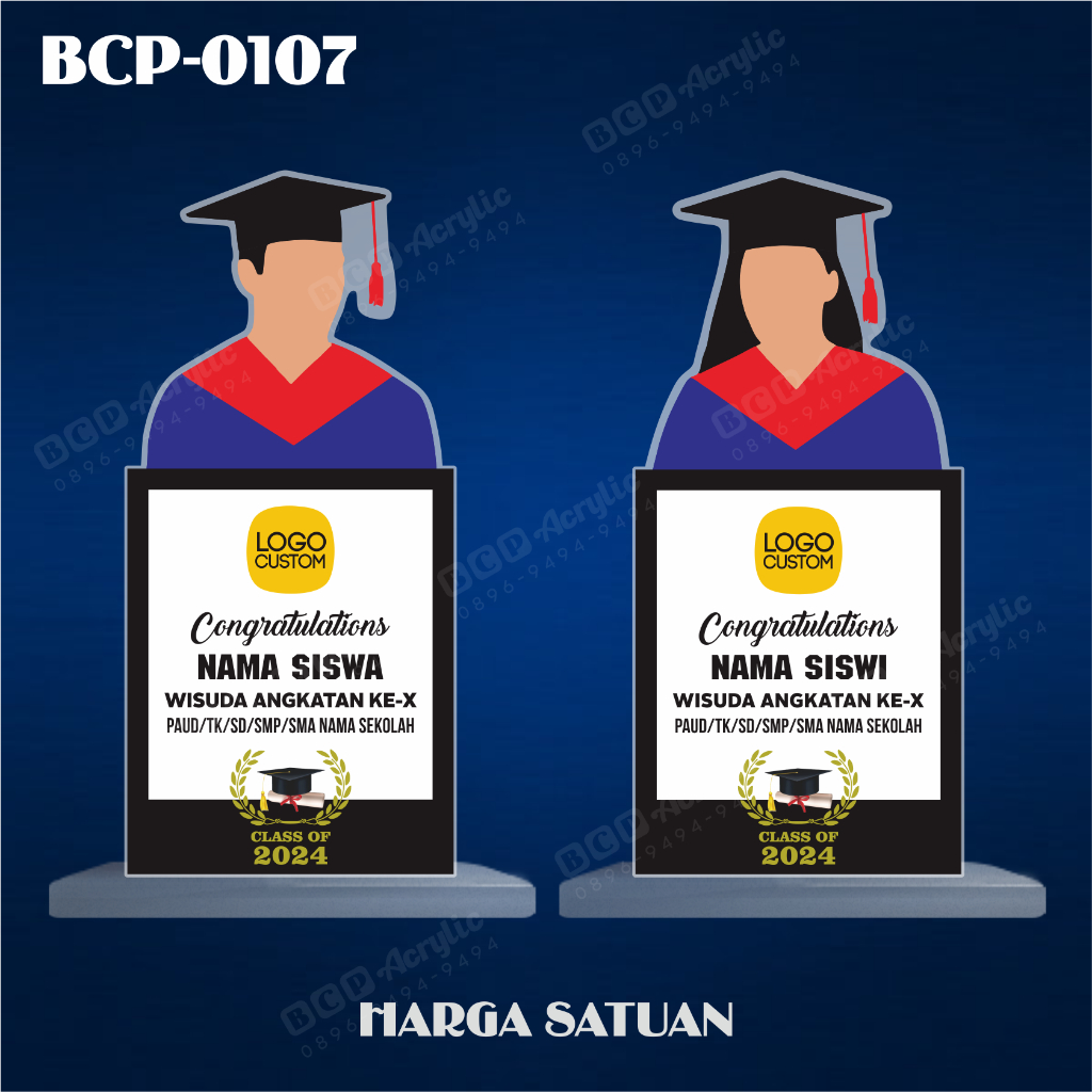 PLAKAT WISUDA, PIALA WISUDA, PIAGAM WISUDA, MEDALI WISUDA, PLAKAT WISUDA AKRILIK, PIAGAM WISUDA AKRI