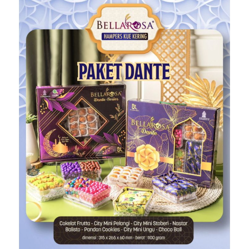 Hampers Lebaran Kue , Coklat , Snack BellaRosa Dante Series Parcel Kado Gift Hadiah Lebaran Idul Fit