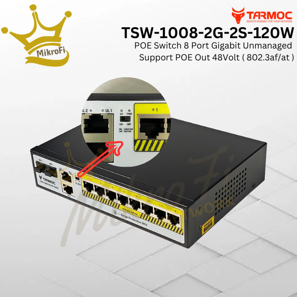 Tarmoc TSW-1008-2G-2S-120W 8 Port Gigabit POE 802.3af/at POE Switch 120W