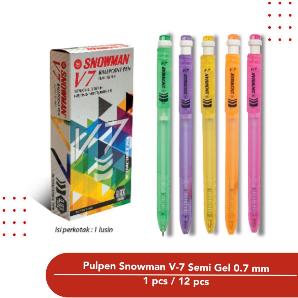 

Pena Snowman V-7 Semi-Gel Pen