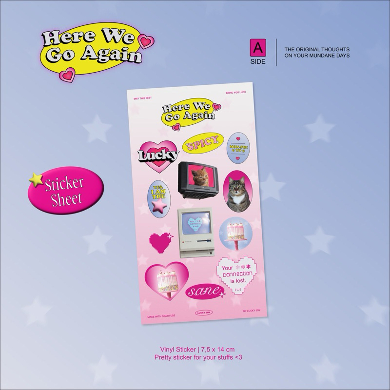 

VINYL STICKER SHEET - HERE WE GO AGAIN