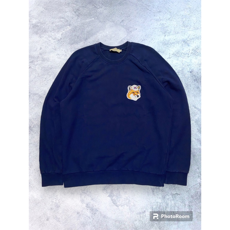 Maison Kitsune foxhead patch sweatshirt authentic original