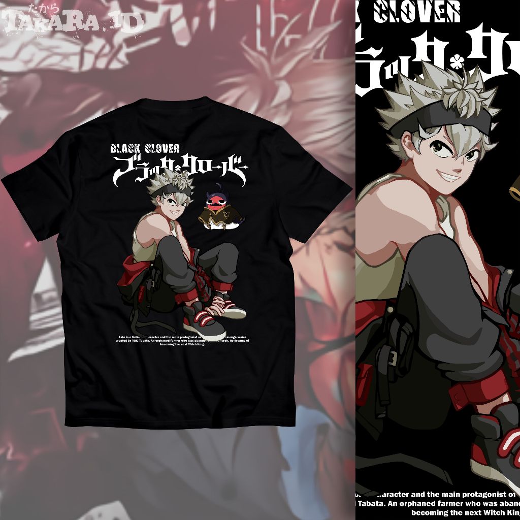 KAOS ASTA BLACK CLOVER 04BC- T-Shirt Anime - Kaos Anime - Kaos Oversize
