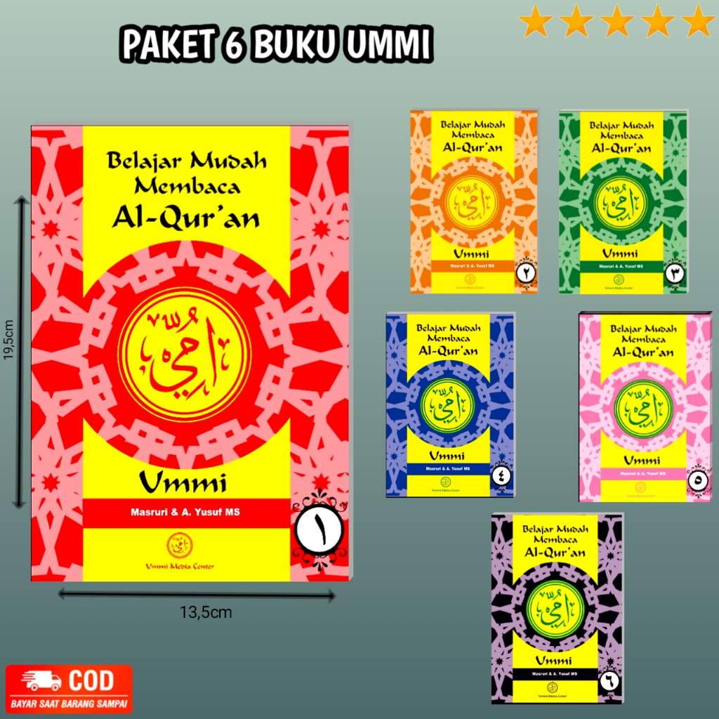 Paket 6 Buku Metode Ummi Lengkap - Jilid 1-6 Belajar Membaca Al-Qur'an / rogabebooks