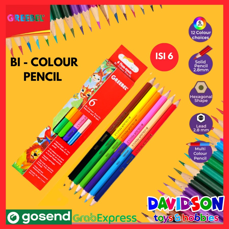 

GREEBEL PENCIL BI - COLOUR ISI 6 (12 WARNA) / PENSIL WARNA 7206