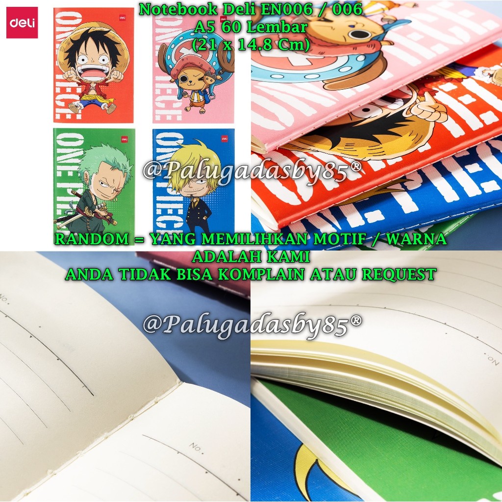 

(1 Biji) GROSIR Buku Tulis Deli EN006 A5 60 Lembar One Piece / Buku Tulis Jahit Benang Deli EN006 A5 / Notebook Deli N006 A5 / Deli EN 006