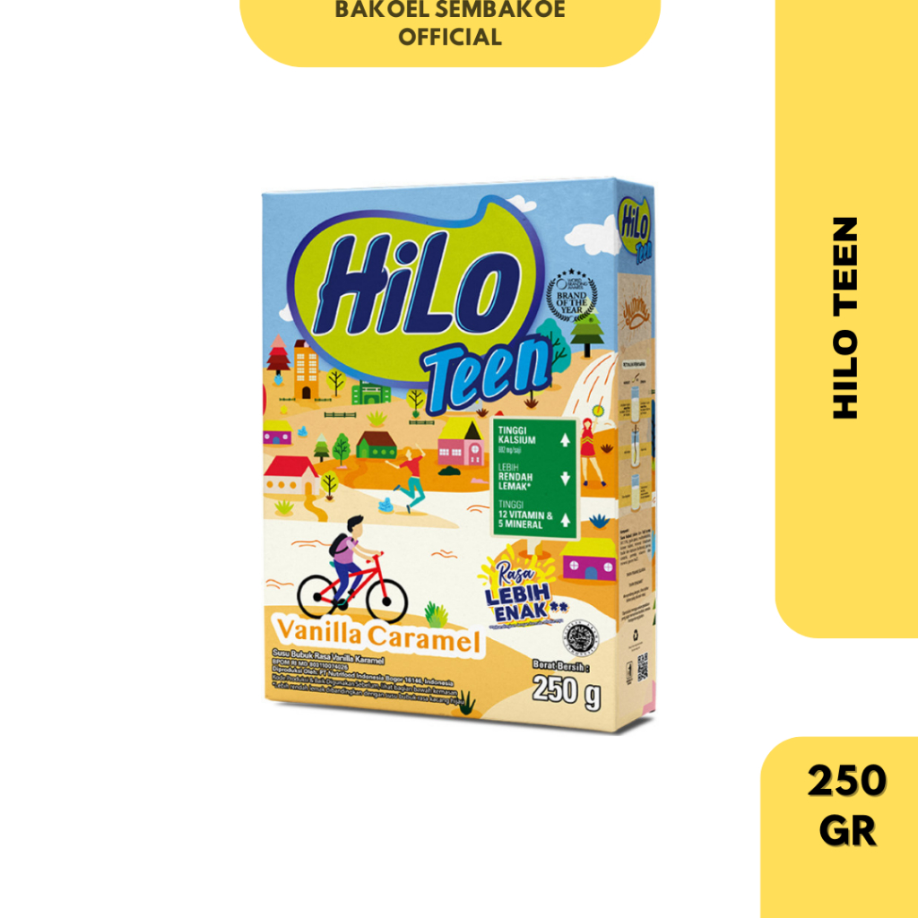 

HILO Teen Susu Bubuk Hi-Calcium Vanila Caramel 250gr