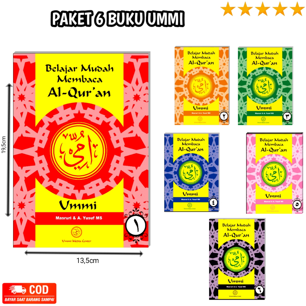 Paket 6 Buku Ummi - Metode Ummi Lengkap - Jilid 1-6 Belajar Membaca Al-Qur'an / N B