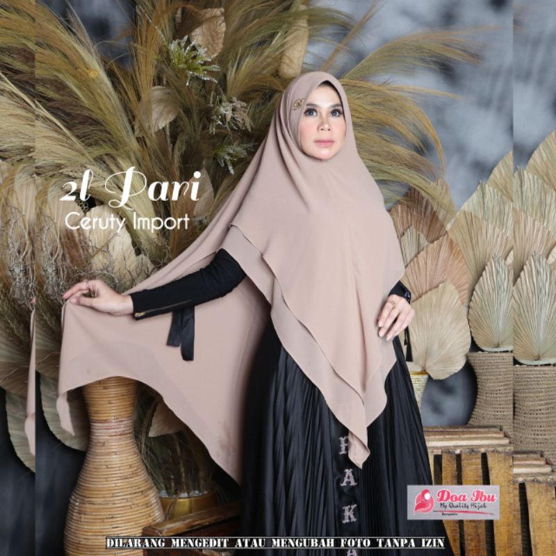 Khimar Ceruty 2Layer Pari Ori Doa Ibu