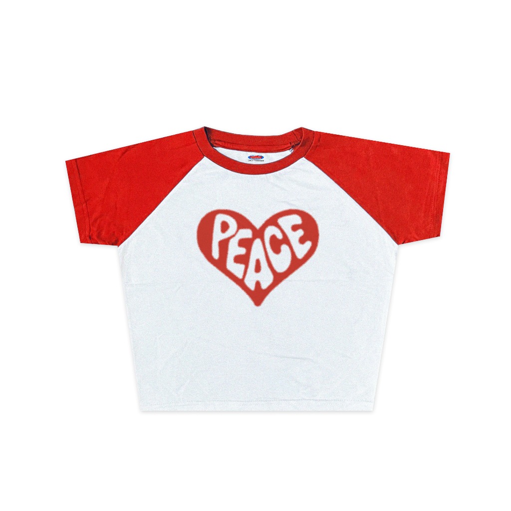Crop Top Peace Slim Fit Raglan Crop Top