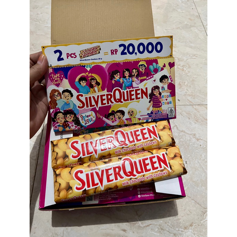 (Ready Siap Kirim) SILVERQUEEN 58gram (Besar) Buy 1 Get 1 Edisi Valentine Cashew Almond