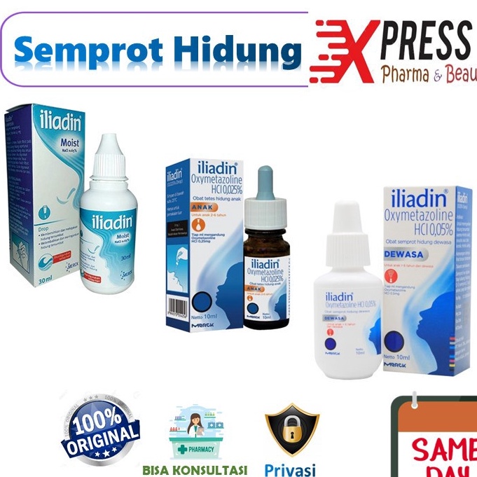Cepat XPRESS ILIADIN  Semprot  Tetes Hidung tersumbat anak dewasa moist Illiadin