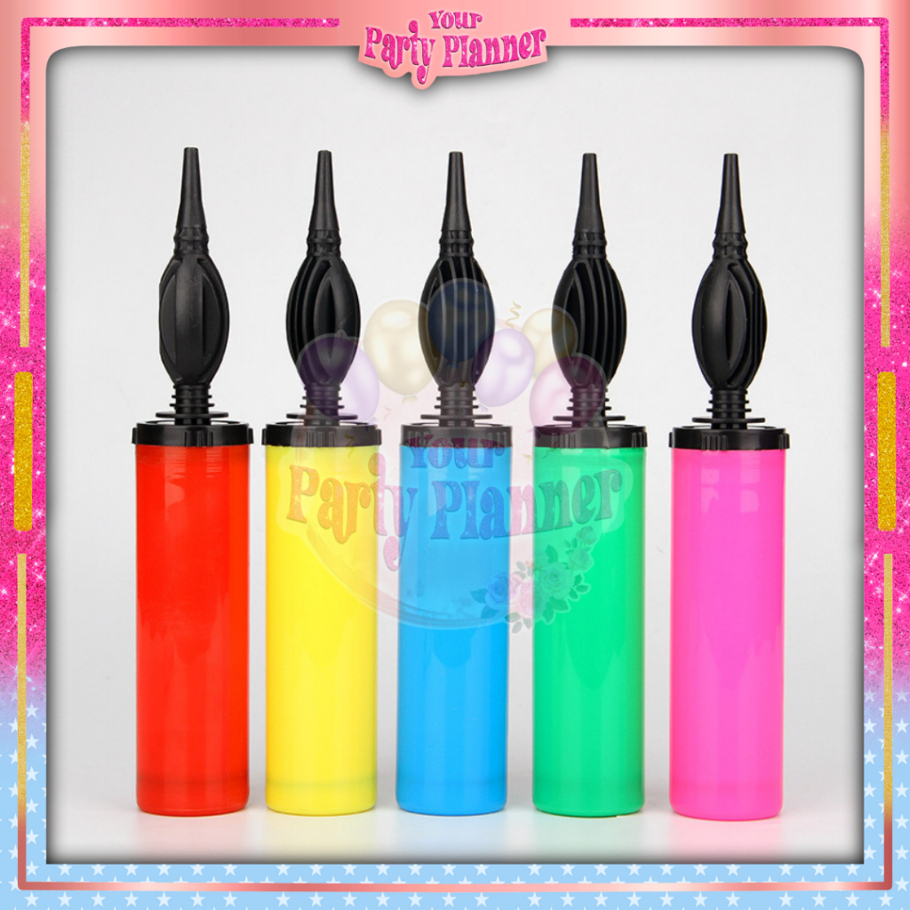 Pompa Balon Tangan Manual Alat Tiup Balon Portable Isi Angin Kompa Balon Ulang Tahun Warna