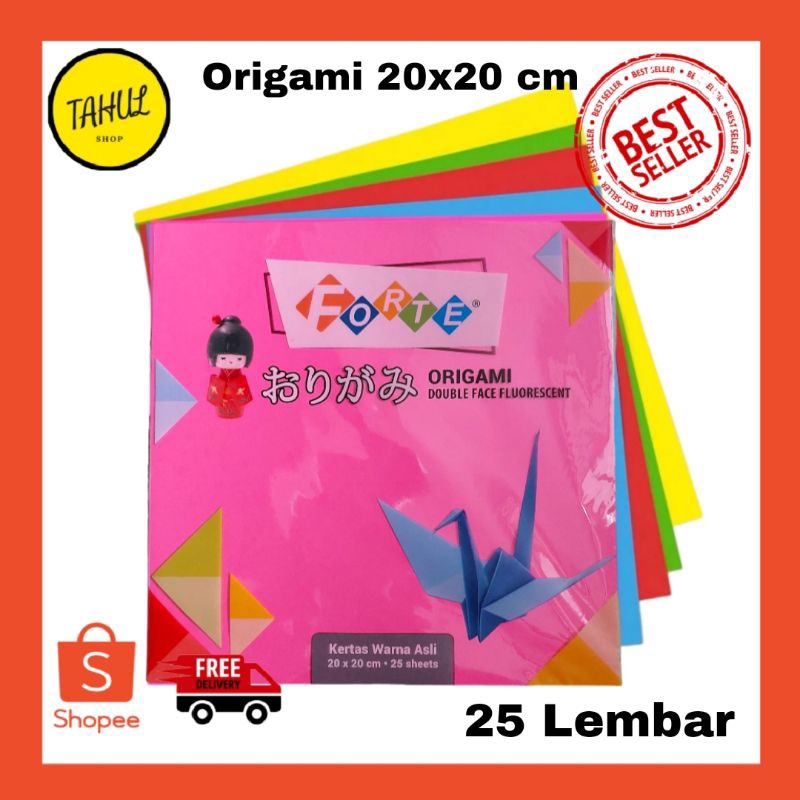 

Kertas Origami 20 x 20 cm (25 lembar) 2 Sisi (Double Face) Forte kertas Lipat