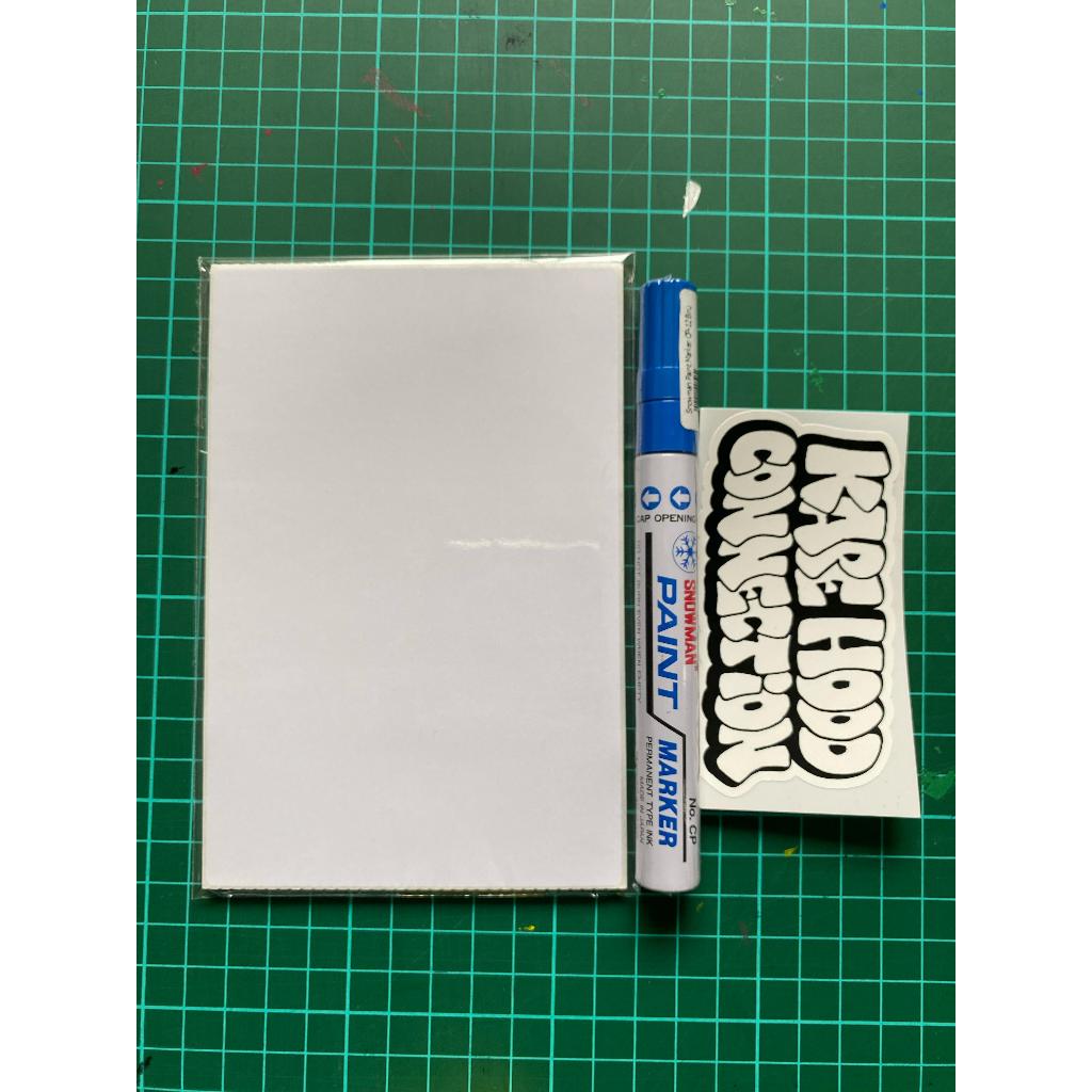 

Paint Marker Snowman Blue/Biru dan Sticker Blank, Sticker Untuk Slap