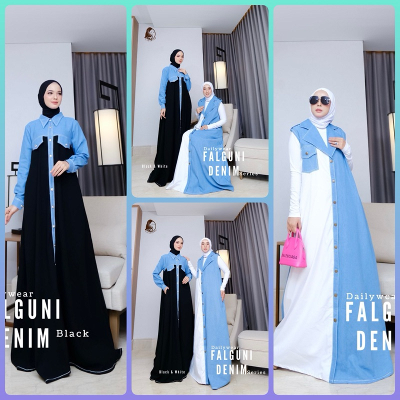 FEGUMI DENIM JOZA ARINA CLOTHING JINS BUSUI PUTIH BURU OUTER HITAM