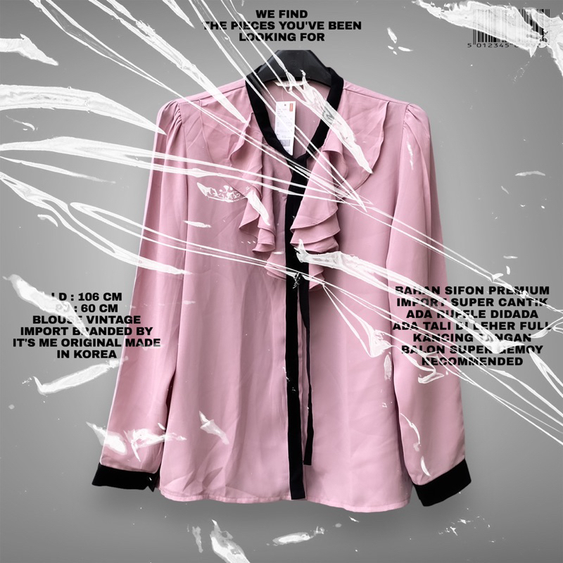 KEMEJA IMPORT/KOREAN LOOK/KEMEJA PINK IMPORT KOREAN LOOK/KEMEJA KOREAN/KOREAN STYLE/KEMEJA RUFFLE/KE