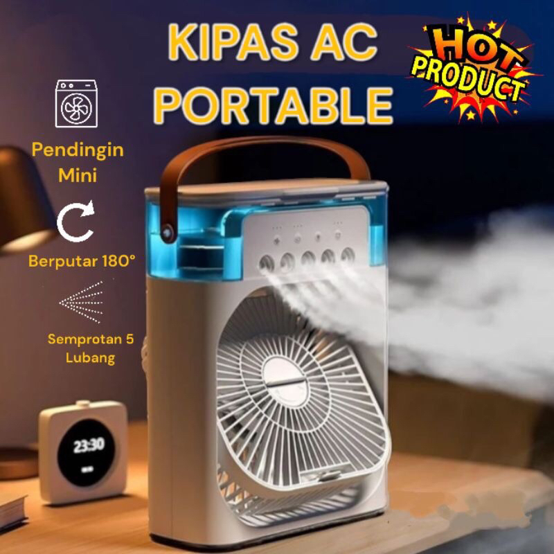 Kipas AC Cooler Kipas AC Mini Portable Kapasitas Air 600ml Kipas Pendingin Portable Tahan Lama AC Mi