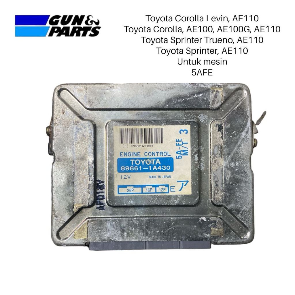 Ecu Mesin Toyota Corolla Levin Sprinter Trueno 89661-1A430 Sparepart Mobil Copotan Original