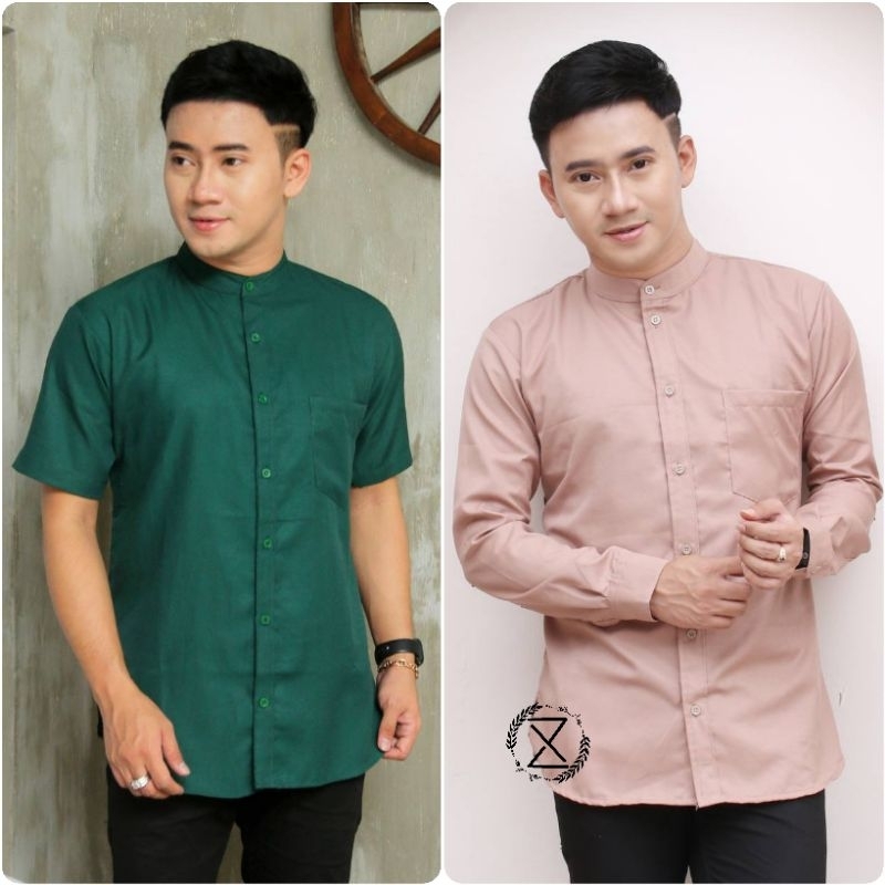 Baju Koko Pria | Kemeja Lebaran Pria Polos | Kemeja Muslim Pria | Baju Polos Koko Pria
