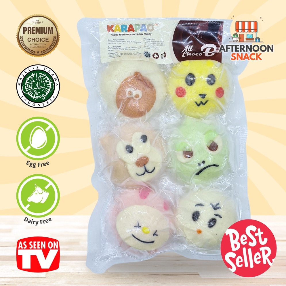 

Ready Stock KARAPAO Paket ALL CHOCO Bakpao Karakter Coklat Frozen Karakter Manis Cemilan Jajanan Hits Kekinian WTG