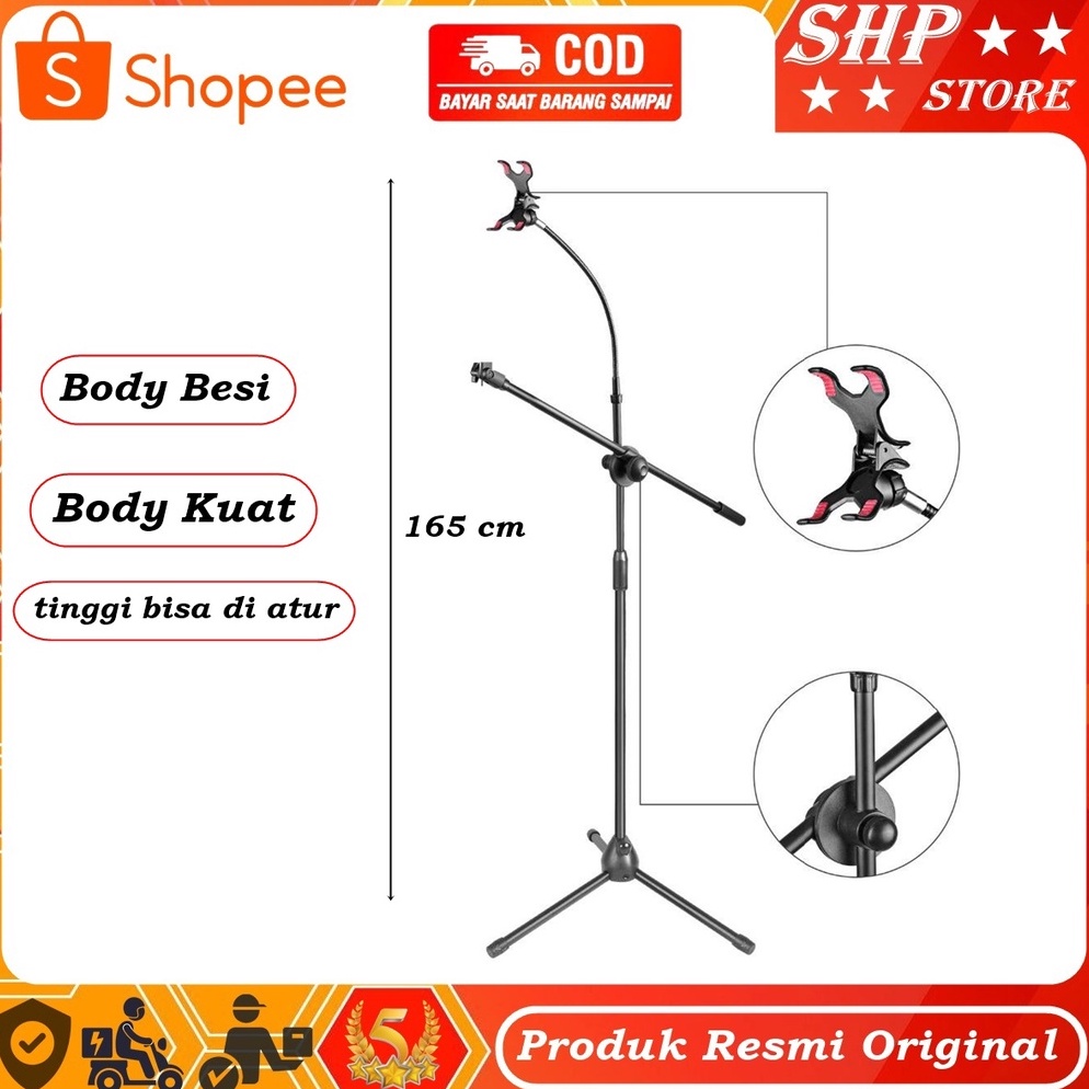 Diskon Stand Mic NOISE Tiang Mic pemegang Mic ada JEPIT HP Berkualitas MY