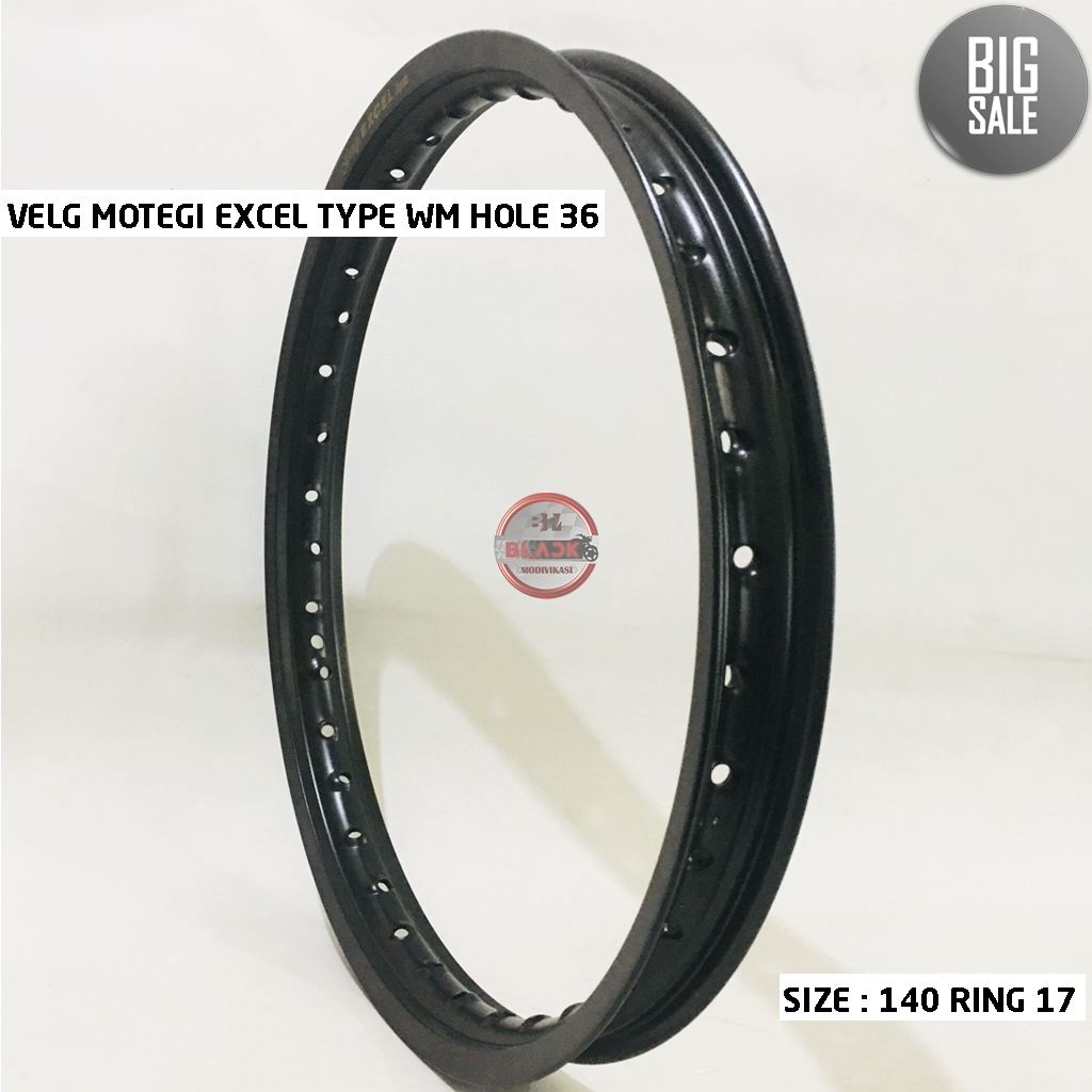 Velg MOTEGI EXCEL JAPAN TYPE WM Series UK 140 RING 17 Warna Hitam (BIG SALE)