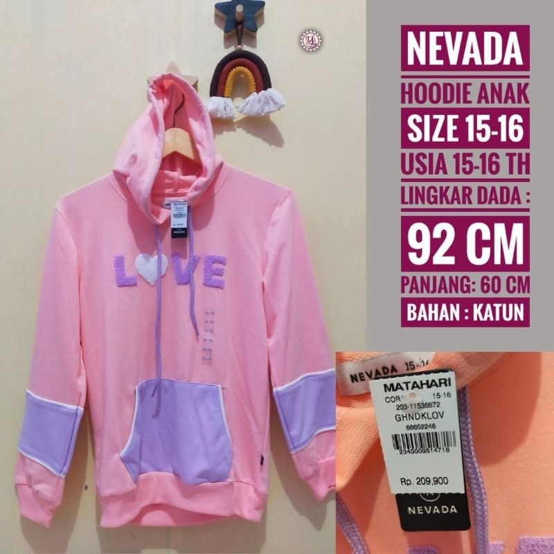 Jaket / Sweater Hoodie Anak Nevada Aero branded matahari