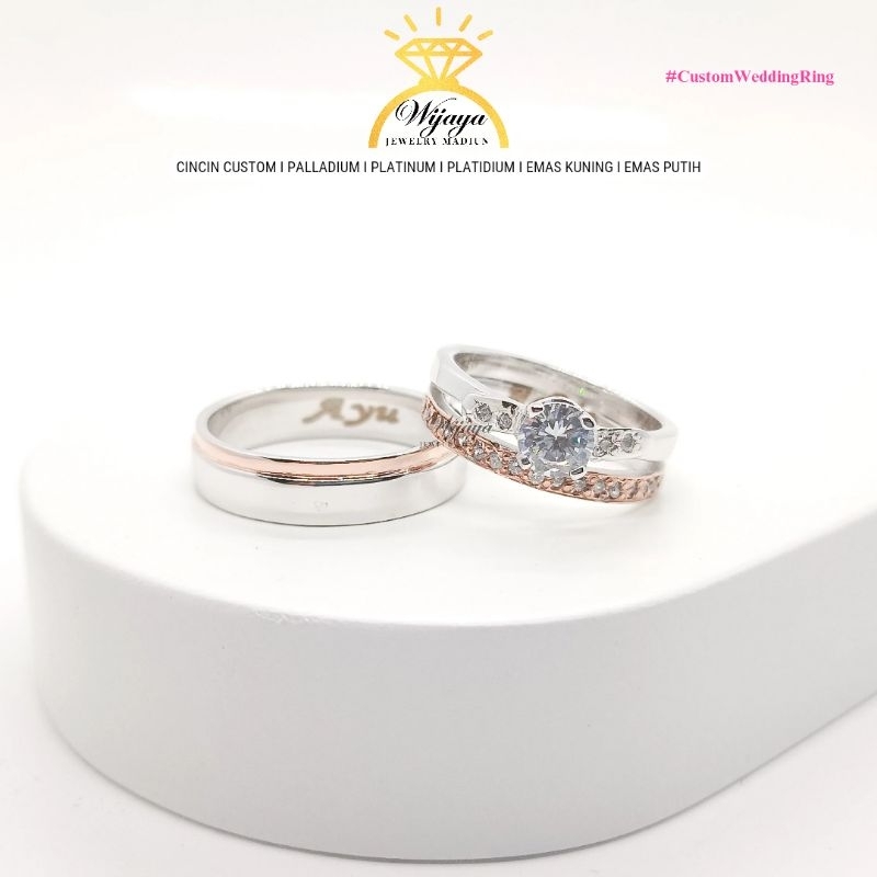 Wijaya Jewelry Madiun-CINCIN TUNANGAN SIMPLE MURAH EMAS PUTIH PLATINUM